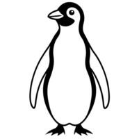 Penguin flat style illustration vector