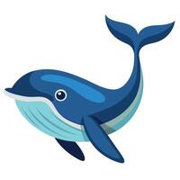 Whale flat style clipart art illustration vector