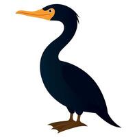 cormorán animal plano estilo ilustración vector