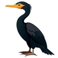 cormorán animal plano estilo ilustración vector