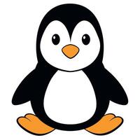 Penguin flat style illustration vector