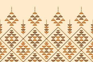 Ethnic Aztec pattern art. Geometric seamless pattern in tribal, folk embroidery, and Mexican style. Design for background, wallpaper, illustration, textile, fabric, clothing, carpet. vector