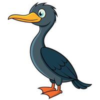 cormorán animal plano estilo ilustración vector