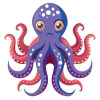 pulpo plano estilo ilustración vector