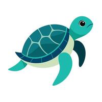 Sea Turtle illustration flat style, Turtle carton vector