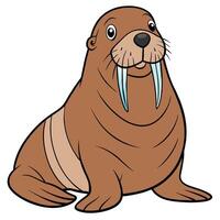 Walrus flat style illustration vector