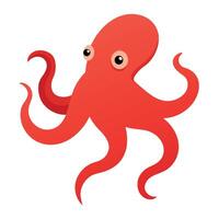 pulpo plano estilo ilustración vector