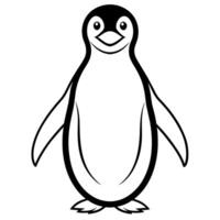 Penguin flat style illustration vector