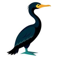 cormorán animal plano estilo ilustración vector