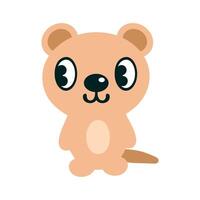 linda kawaii mano dibujado quokka animal personaje. Perfecto diseño para ninguna objetivo. garabatear ilustración aislado en blanco antecedentes. vector