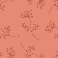 Hand drawn wild flowers seamless pattern in simple doodle style. Perfect print for tee, paper, textile and fabric. Floral illustration for decor and design. vector