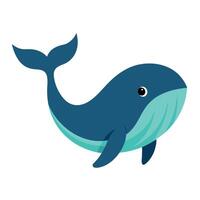 Whale flat style clipart art illustration vector