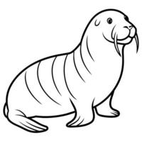 Walrus flat style illustration vector