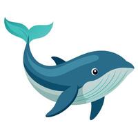 Whale flat style clipart art illustration vector