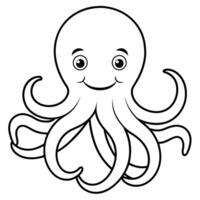 pulpo plano estilo ilustración vector