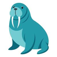 Walrus flat style illustration vector