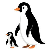 Penguin flat style illustration vector