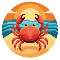 Crab flat style illustration vector