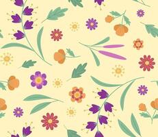 Seamless Pattern of Colorful Flowers Blooming for Floral Motif Pattern Concept Background vector
