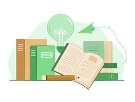 Stack of Books for Reading, Knowledge and Education Concept Illustration vector