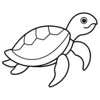 mar Tortuga ilustración plano estilo, Tortuga caja de cartón vector