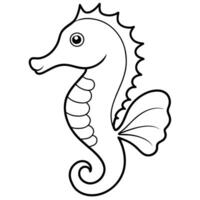 Seahorse flat style illustration vector