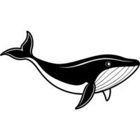 Whale flat style clipart art illustration vector