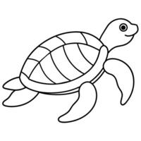 Sea Turtle illustration flat style, Turtle carton vector