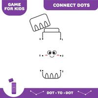 Glue stick character. Connect dots for kids. Dot to dot educational game. Activity worksheet. Illustration. vector