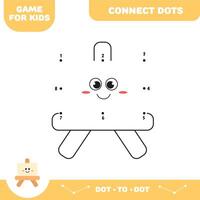 Connect dots for kids. Dot to dot educational game. Activity worksheet. Easel vector