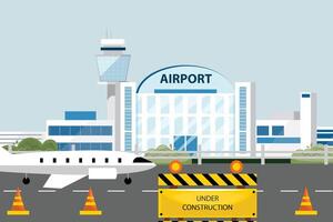 Constructing near airport, great design for any purposes. Construction concept vector