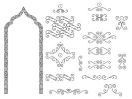 conjunto de elementos y formas con arco ilustración vector