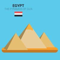 Monuments and landmarks Collection. The Pyramids of Giza. Egypt vector