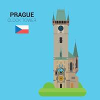 Monuments and landmarks Collection. Astronomical Clock Tower. Prague, Czech Republic vector