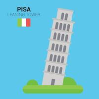 Monuments and landmarks Collection. Leaning Tower of Pisa. Pisa, Italy vector