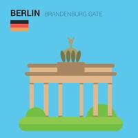 Monuments and landmarks Collection. Brandenburg Gate. Berlin, Germany vector