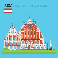 Monuments and landmarks Collection. House of the Blackheads. Riga, Latvia. vector