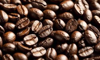 Aromatic roasted coffee beans background photo