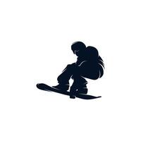 Skiing stylized silhouette symbol vector