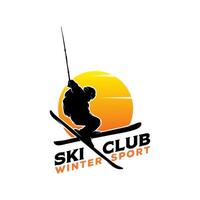 Mountain Skiing Logo Design Template vector