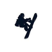 Skiing stylized silhouette symbol vector