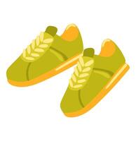 Cute sneakers in flat design. Casual sportswear sportswear for walking. illustration isolated. vector