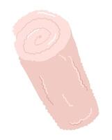 spa terry toalla en plano diseño. rosado laminación mullido algodón toalla o servilleta. ilustración aislado. vector