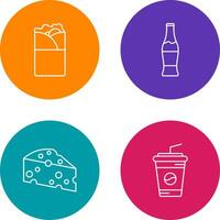 Kebab and Soda Icon vector