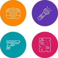 Camera and Flash Light Icon vector