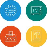 votar y televisión icono vector