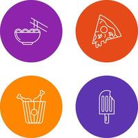 Chinese food and Pizza Icon vector