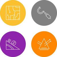 Electrical circuit and Micrometer Icon vector