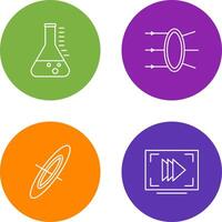 Refraction and beaker Icon vector