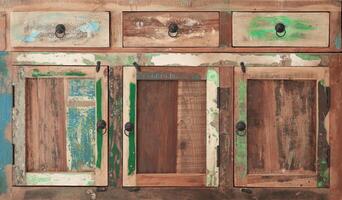 An old wooden multi-colored cupboard photo